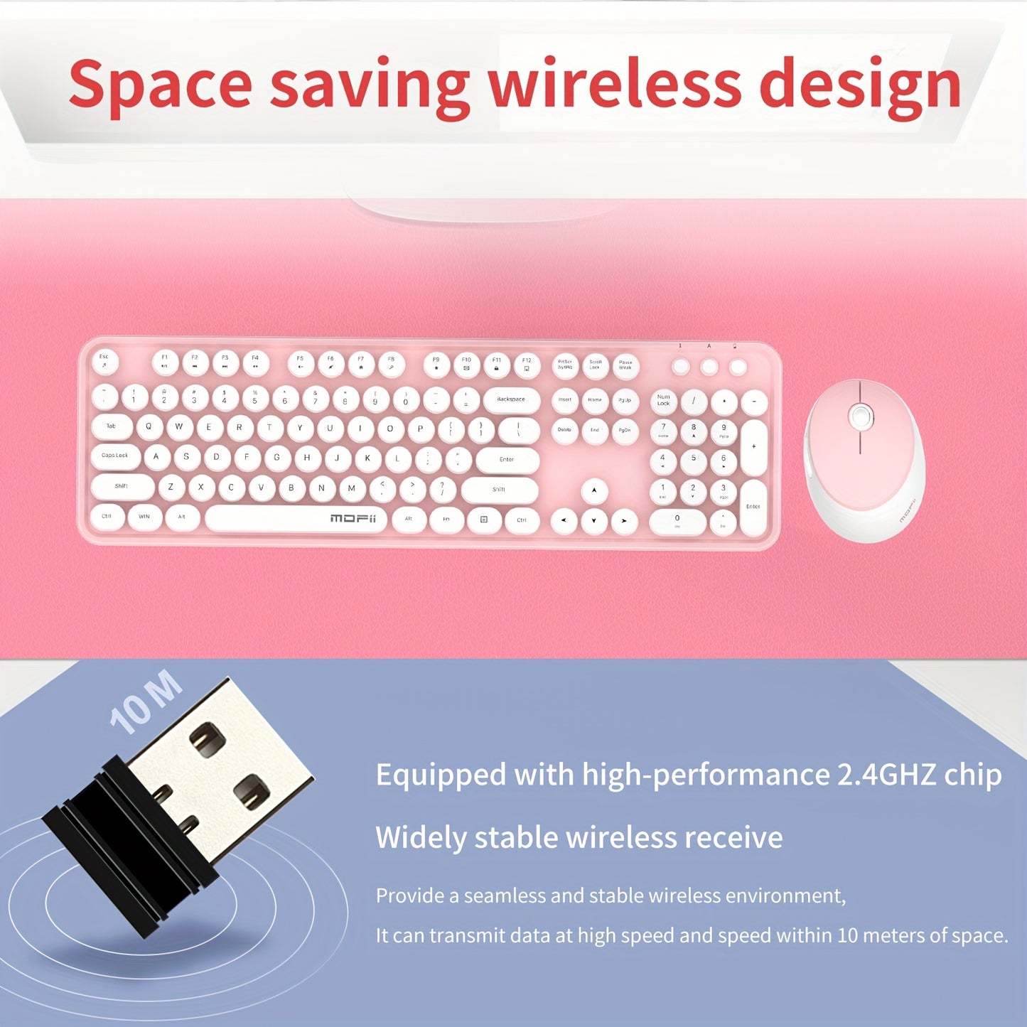 Sweet Wireless Keyboard and Mouse Combo Set - Clickilix