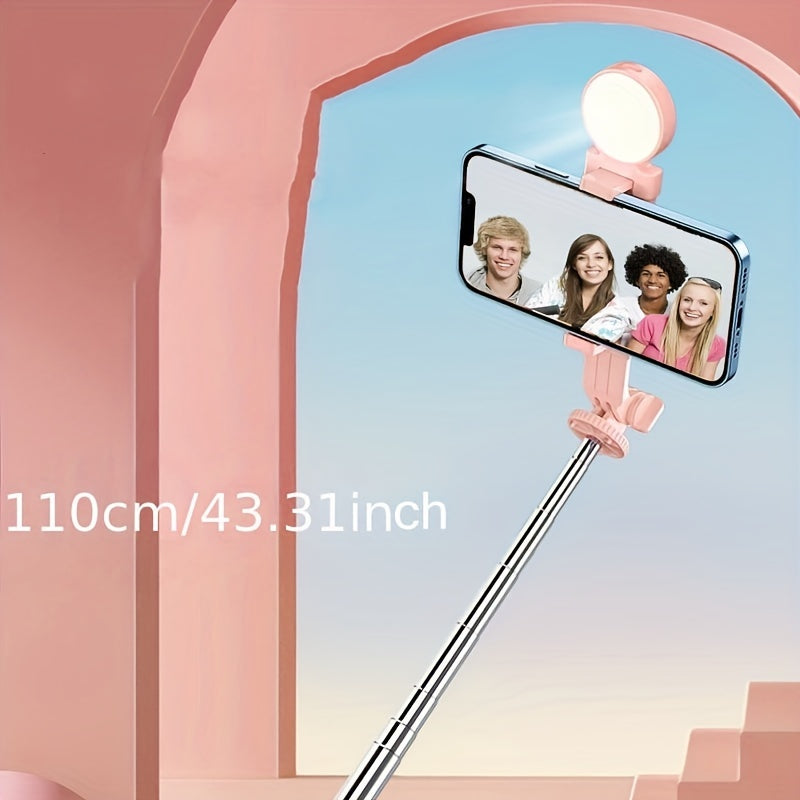 Remote Selfie Stick Tripod with Fill Light