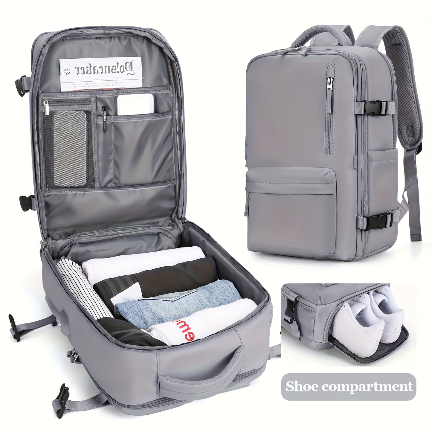 Large Waterproof Travel & Hiking Backpack