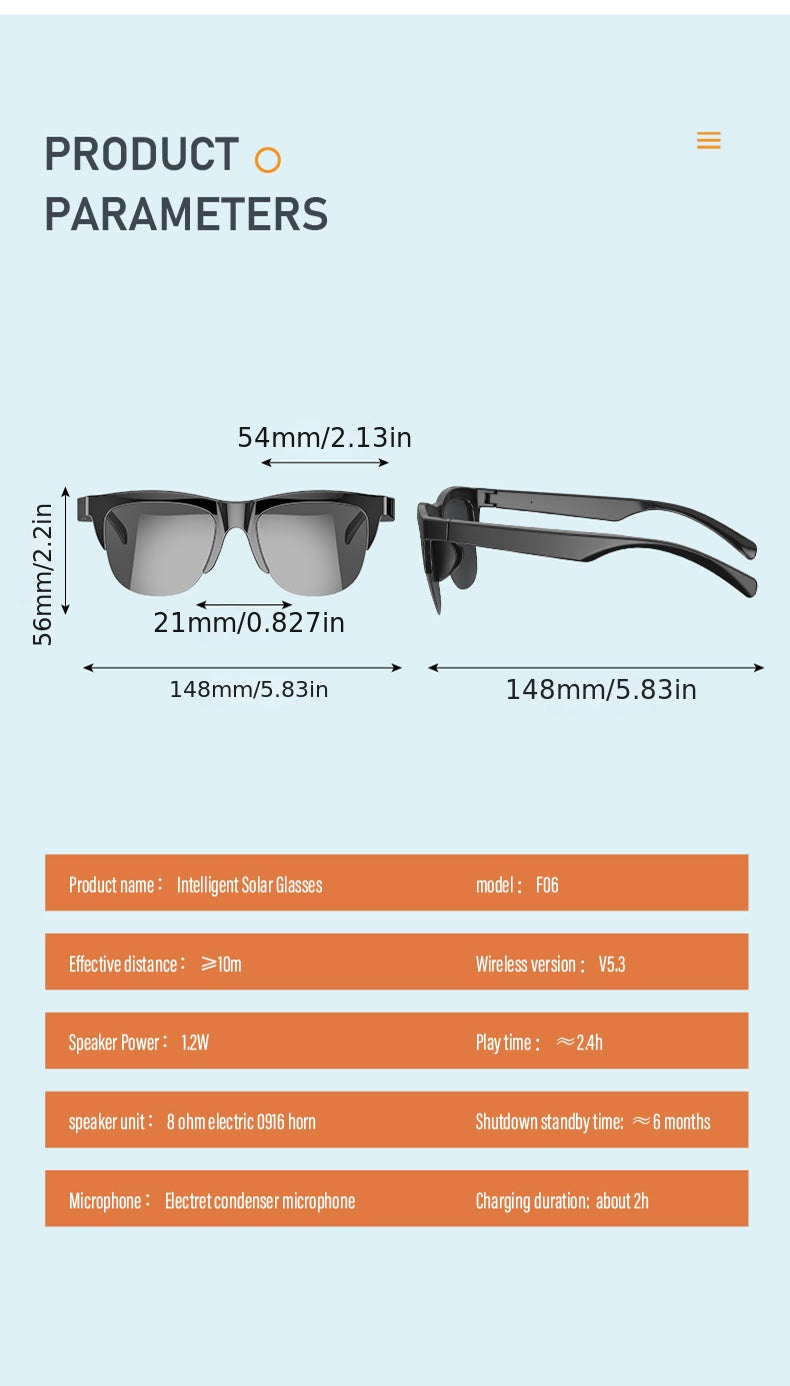 Smart Wireless Audio Sunglasses for Sports