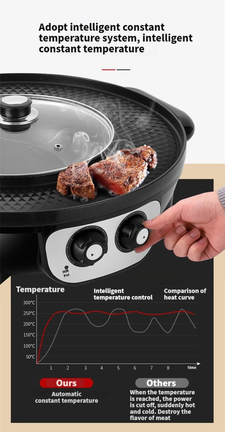 Electric Smokeless BBQ Grill & Hot Pot Duo