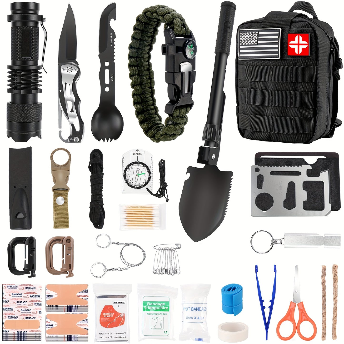 152-in-1 Emergency Survival Kit with Molle Pouch