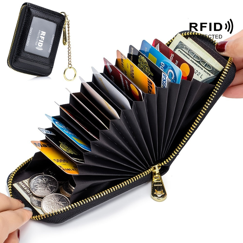 RFID Blocking Card Holder Wallet – Zip Around, Stylish - Clickilix