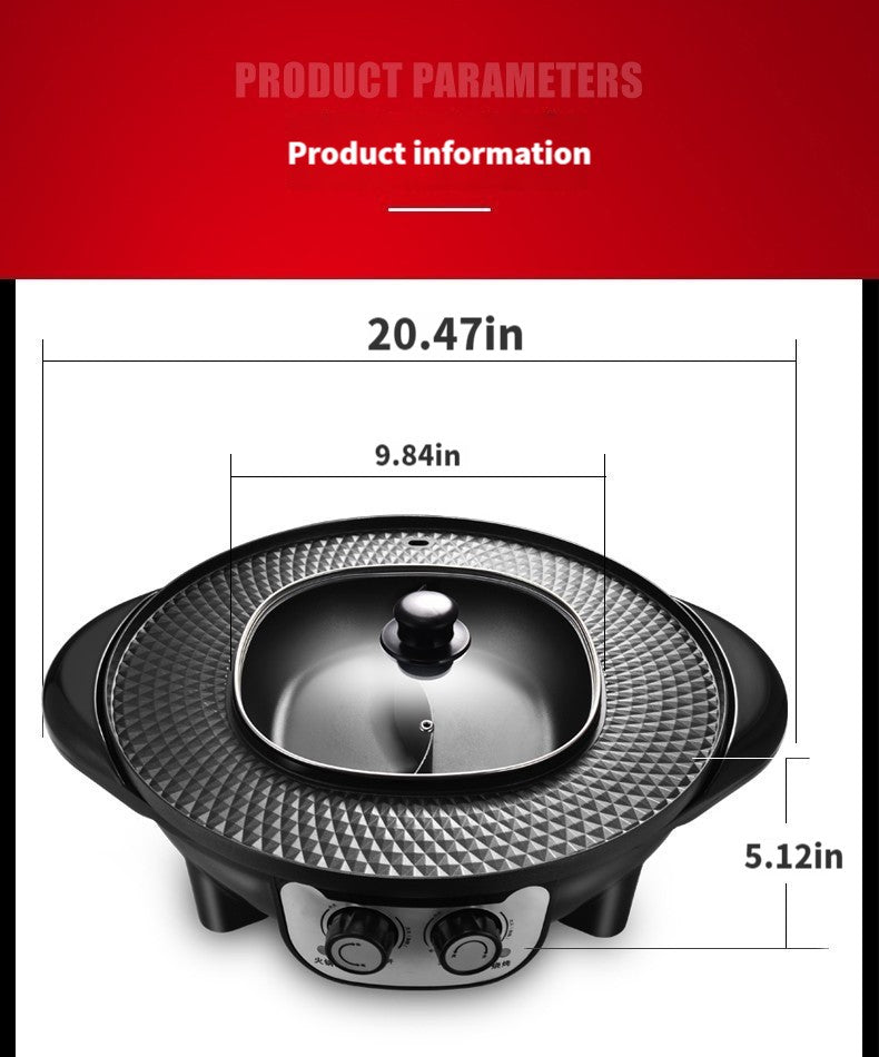 Electric Smokeless BBQ Grill & Hot Pot Duo