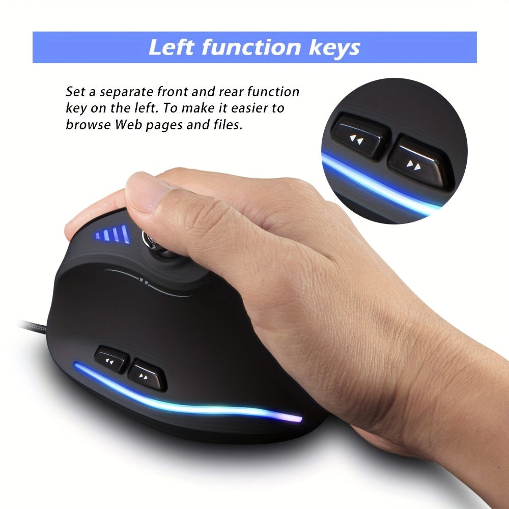 C18 Vertical Gaming Mouse with Custom Macro & Grip - Clickilix