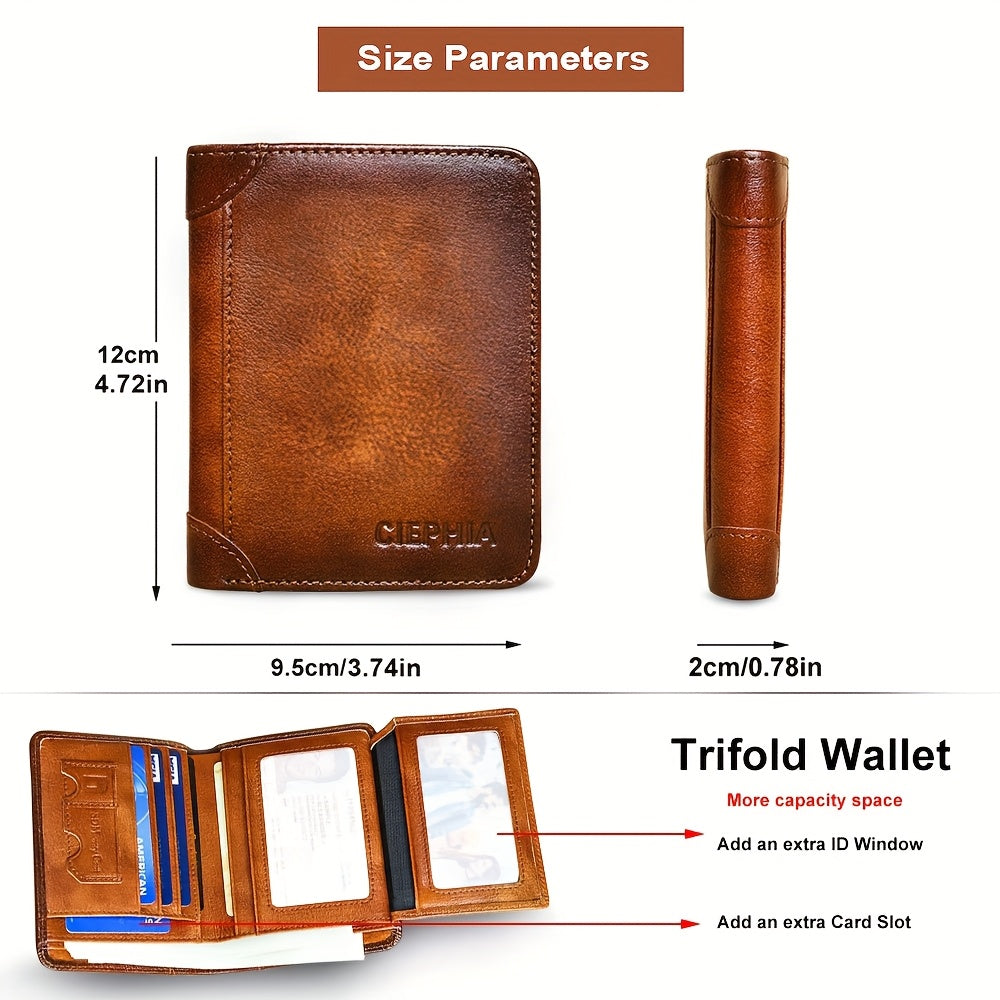 Vintage RFID Leather Wallet for Men