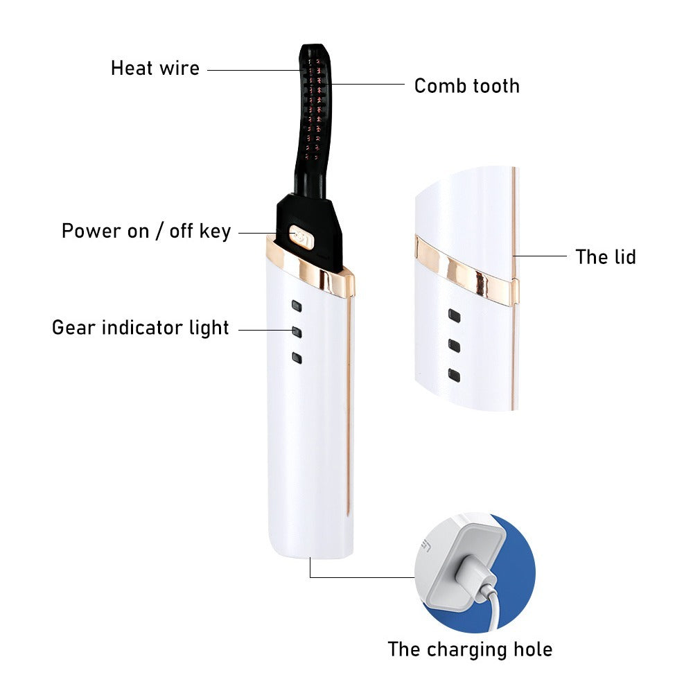 Heated Electric Eyelash Curler – Long-Lasting Lift - Clickilix