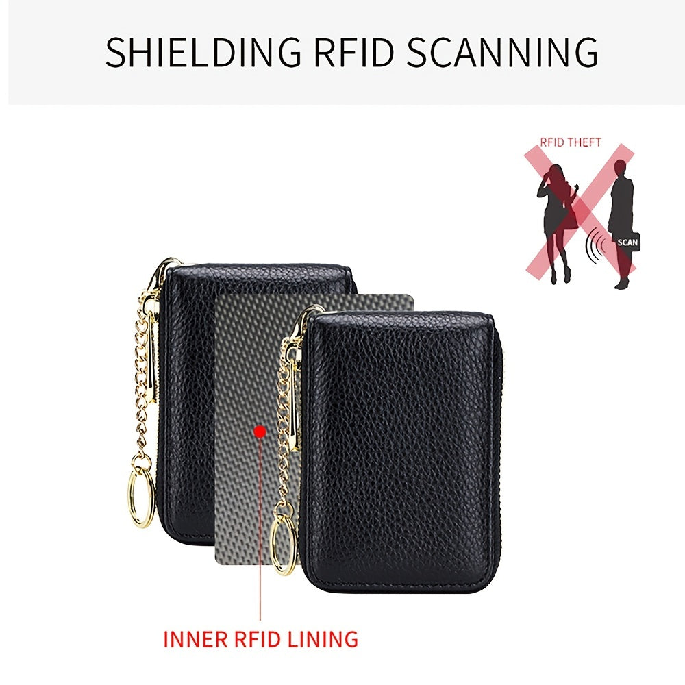 RFID Blocking Card Holder Wallet – Zip Around, Stylish - Clickilix