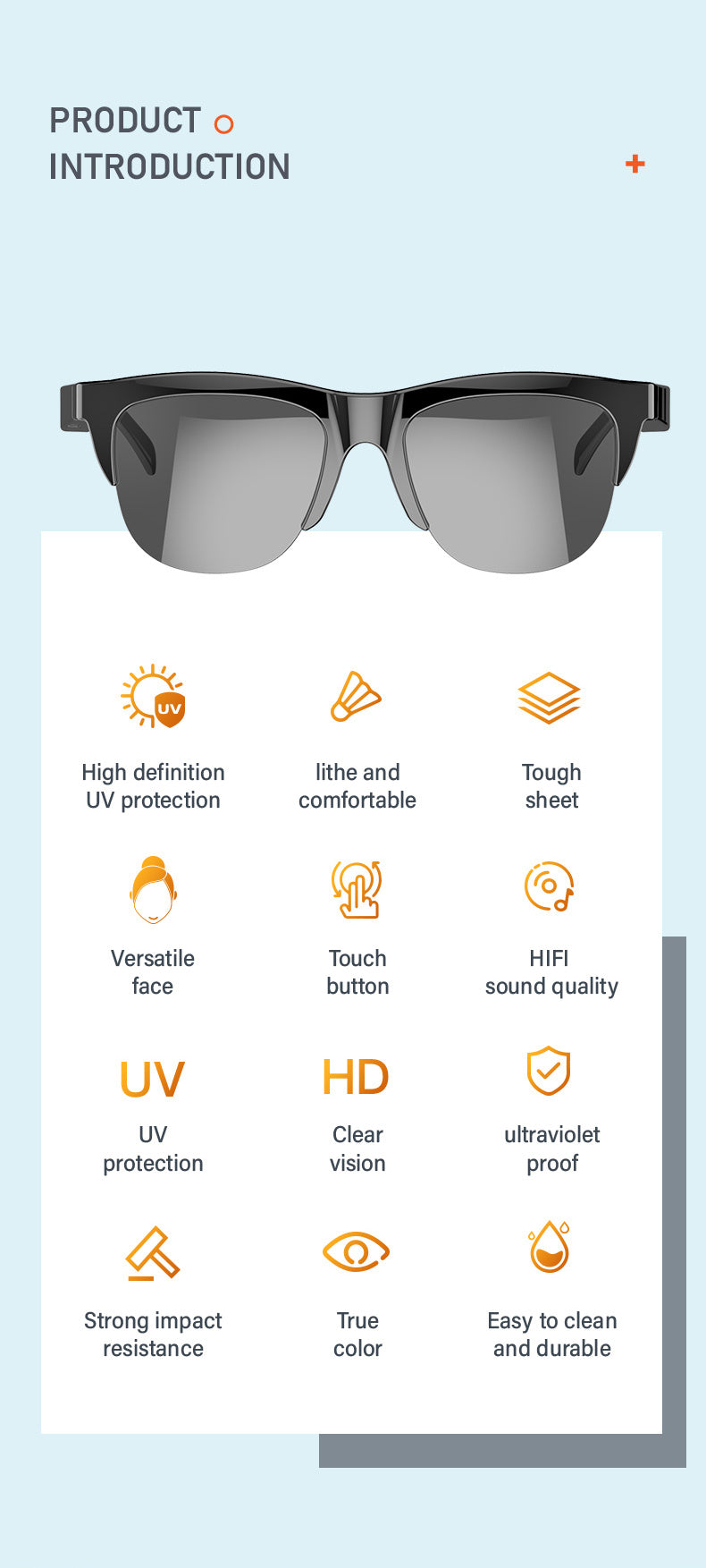 Smart Wireless Audio Sunglasses for Sports