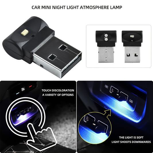 Car Mini USB 7-Color Adjustable Ambient Light - Clickilix