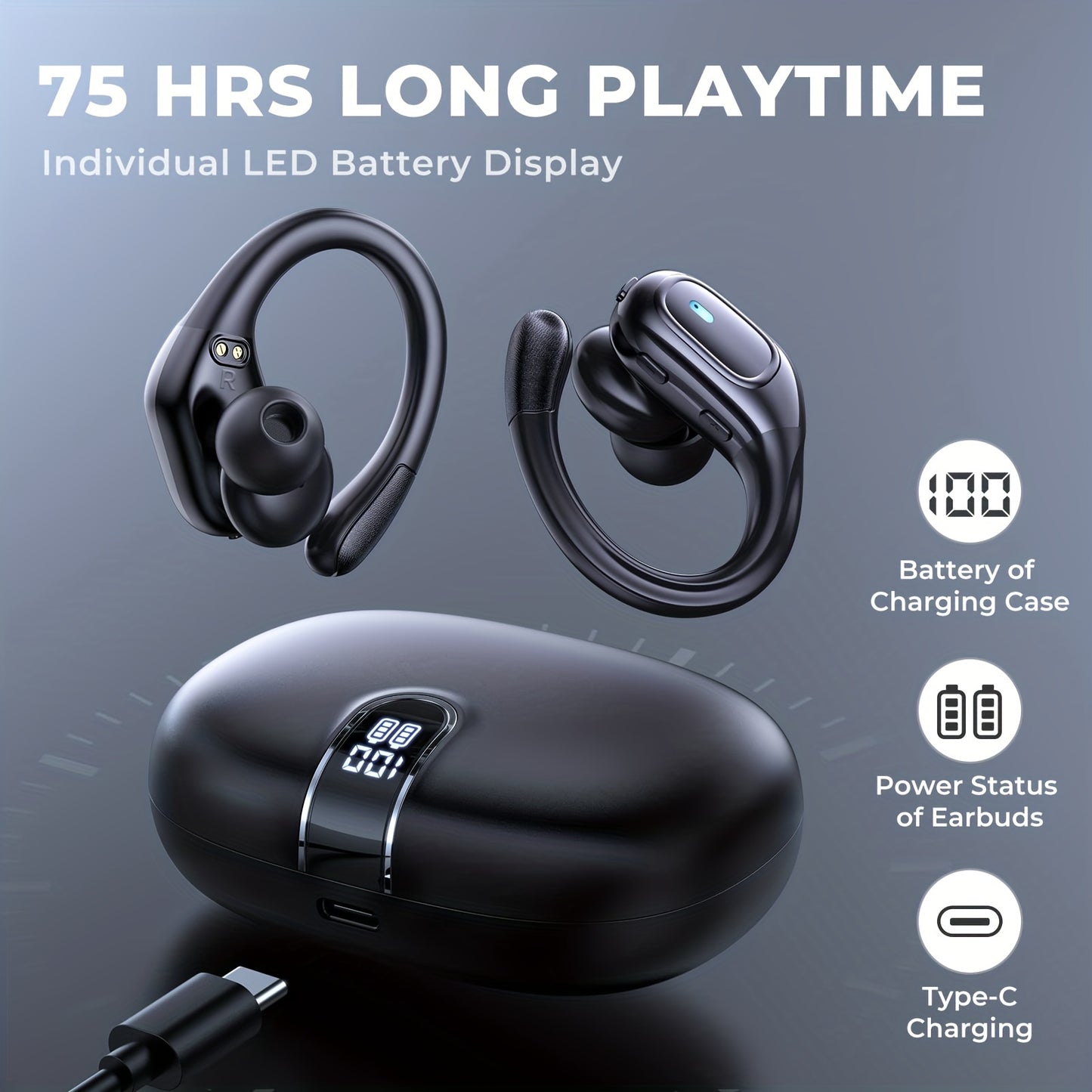 Supreme Wireless Sport Earbuds – 75Hr Battery & HD Audio - Clickilix