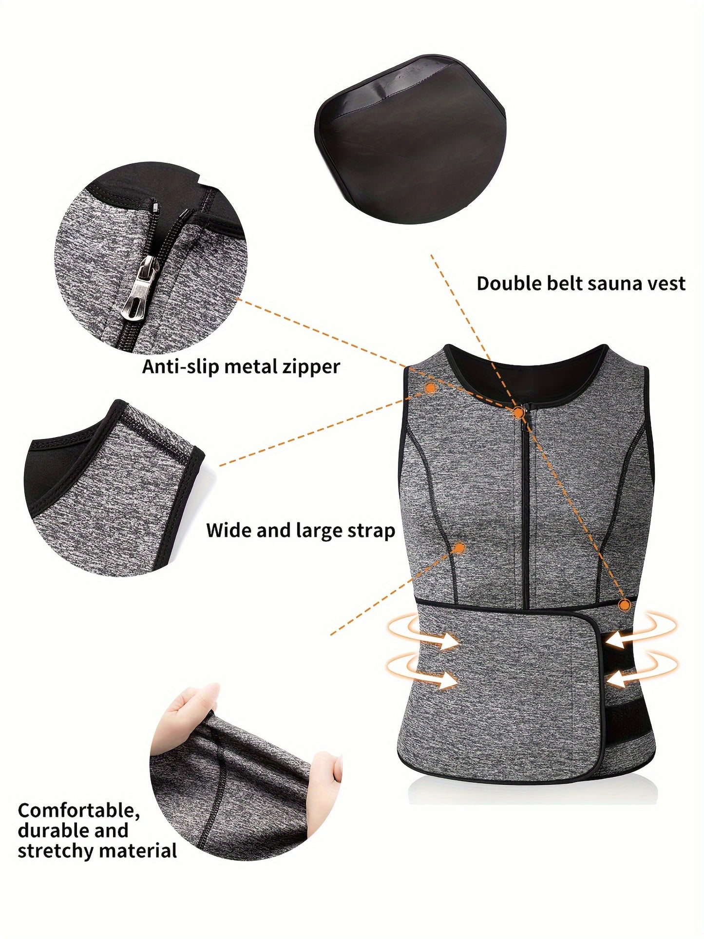 Men’s Compression Tank Top – Adjustable Waist Trainer - Clickilix