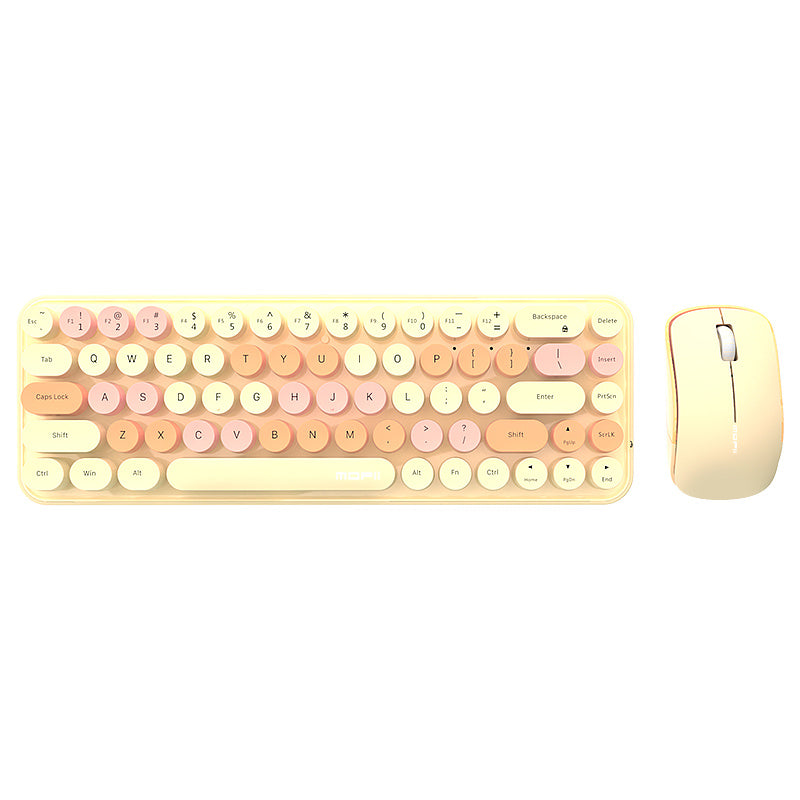 Mofii Chic Wireless Keyboard Mouse Set – Milk Tea - Clickilix