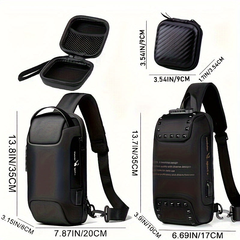 Men’s Waterproof Waist Bag with USB & Lock - Clickilix