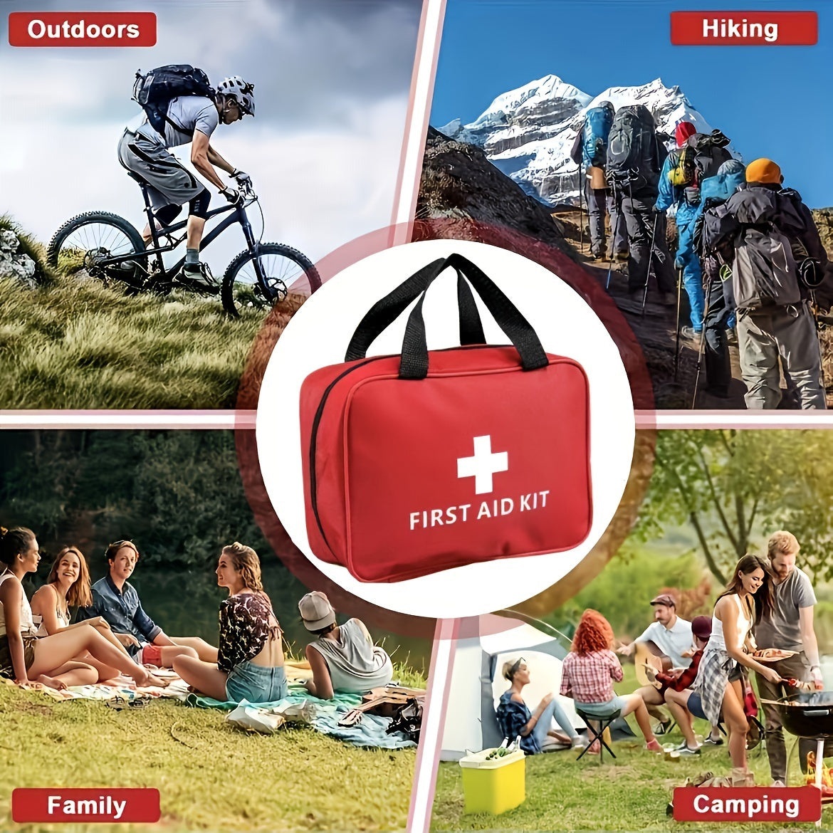 Portable 2-Size First Aid Kit for Emergencies