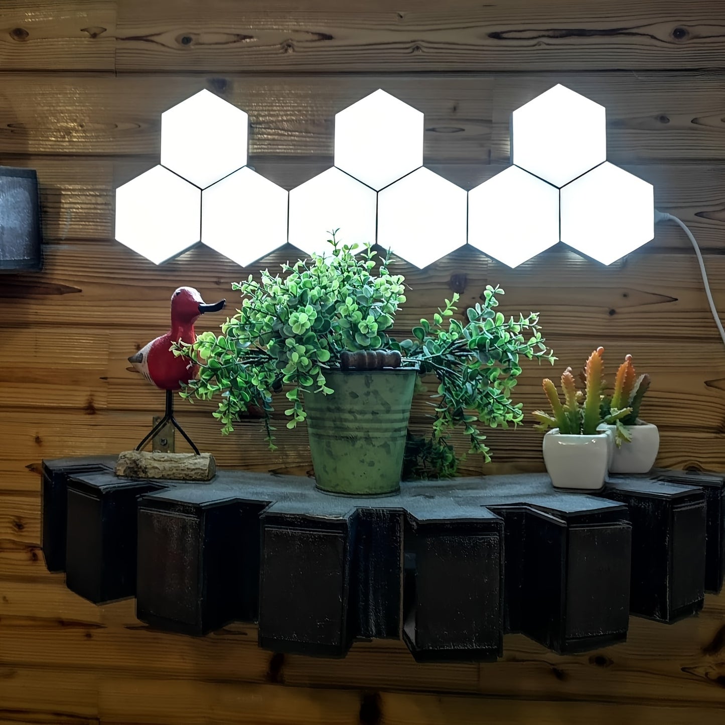 6-Pack Touch Control Hexagonal LED Wall Lights