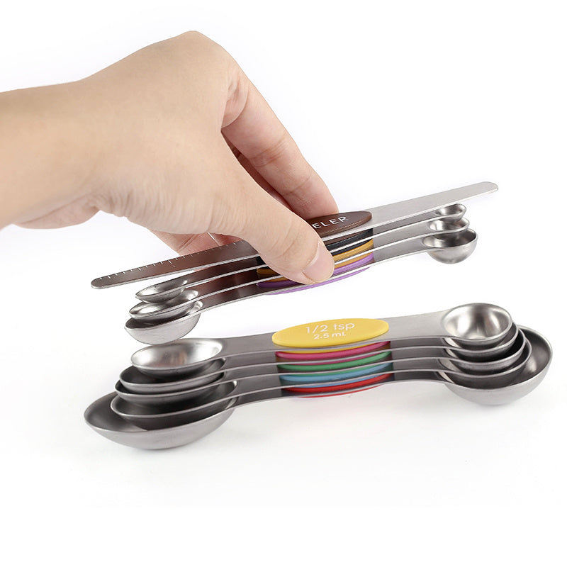 9pcs Magnetic Stainless Steel Measuring Spoons - Clickilix
