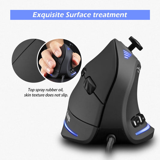 C18 Vertical Gaming Mouse with Custom Macro & Grip - Clickilix