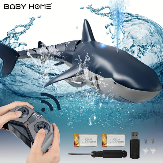 Remote Control Shark Toy with Spray & Light