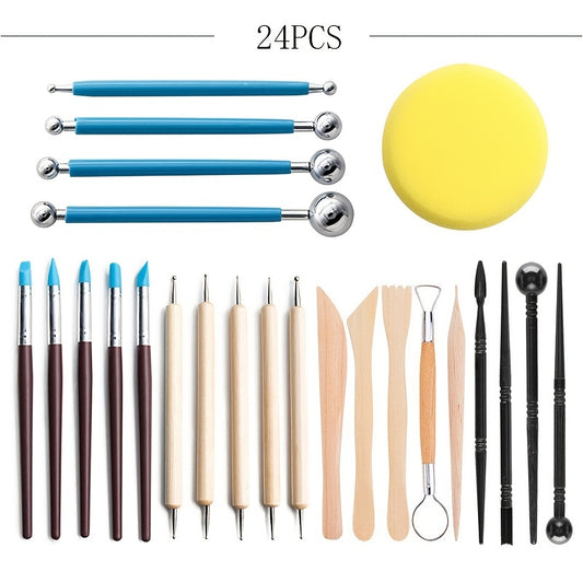 24pcs Polymer Clay Sculpting Tools Kit