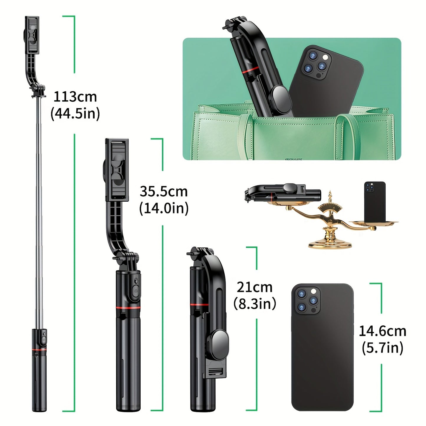 Selfie Stick Tripod with Wireless Remote