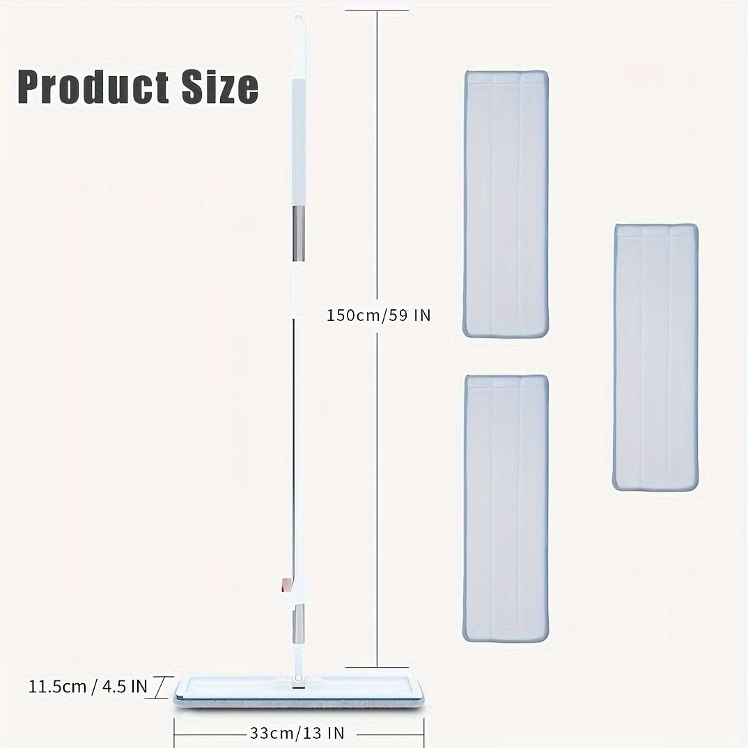 59" Hands-Free Flat Mop Set with Pads