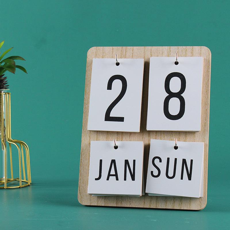 Wooden Manual Combination Calendar Home Decor