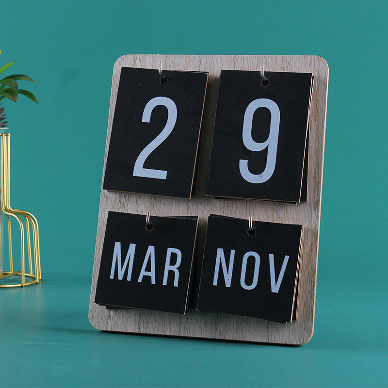 Wooden Manual Combination Calendar Home Decor