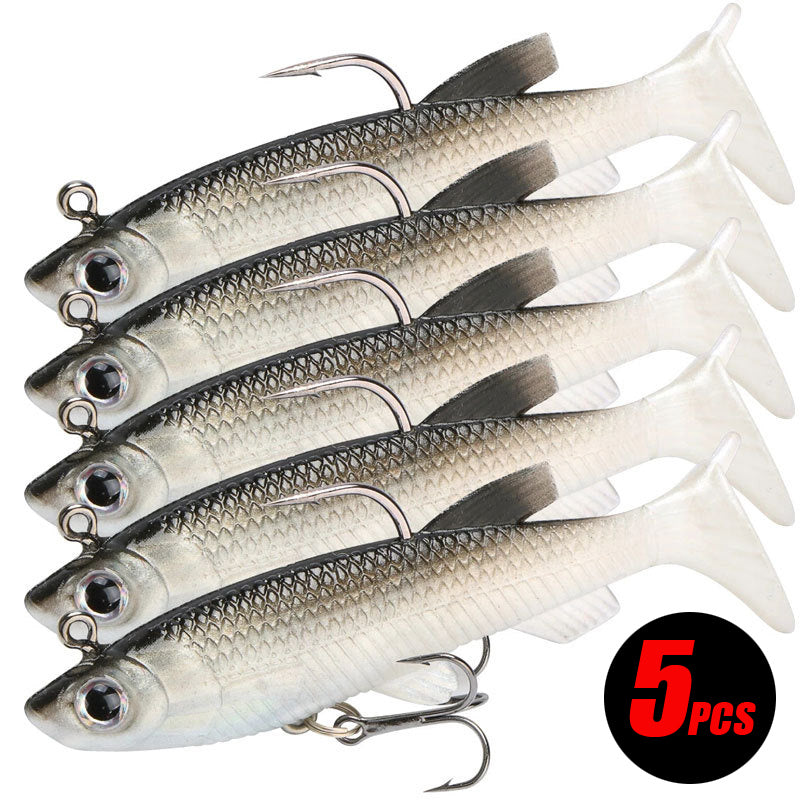 5pcs Soft Fishing Lures with Hooks – 8cm Bait - Clickilix