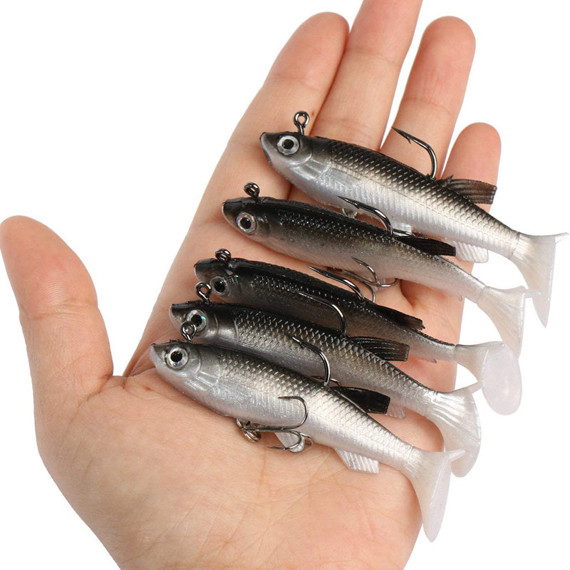 5pcs Soft Fishing Lures with Hooks – 8cm Bait - Clickilix