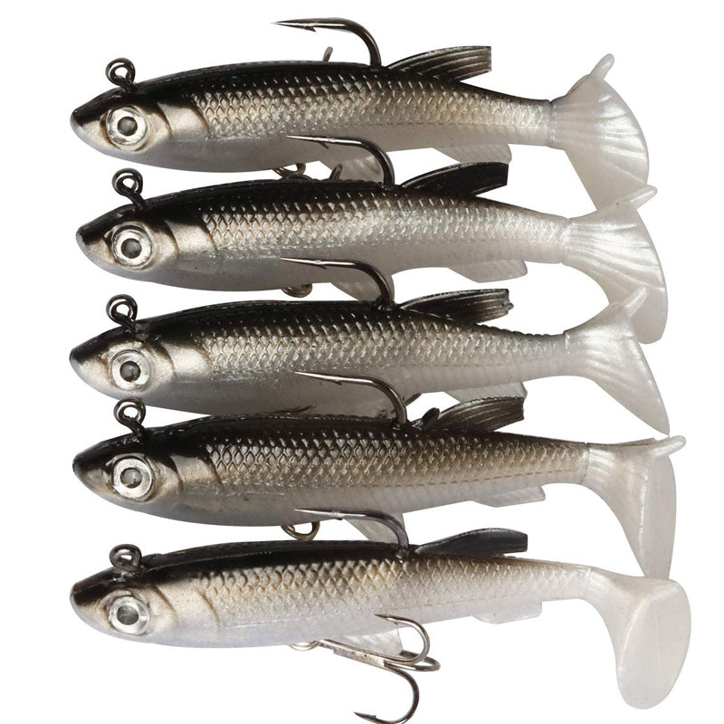 5pcs Soft Fishing Lures with Hooks – 8cm Bait - Clickilix