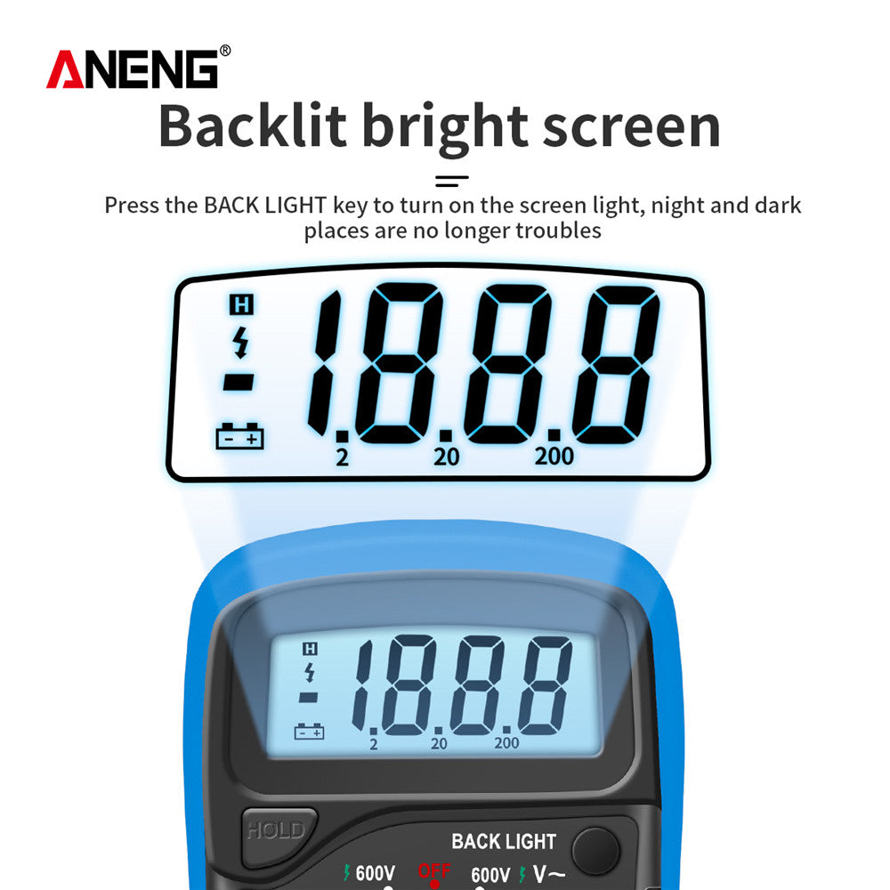 AN8205C Digital Multimeter – AC/DC, Ohm, Temp Tester - Clickilix