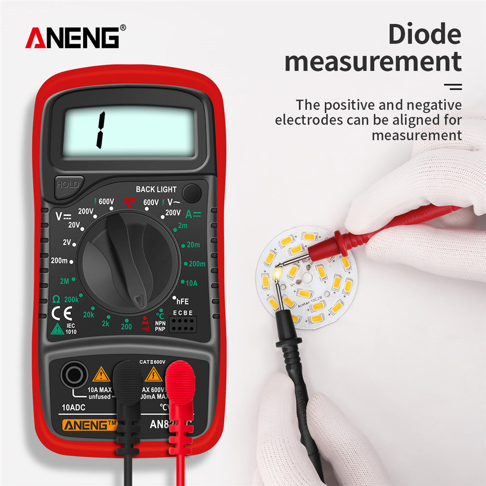 AN8205C Digital Multimeter – AC/DC, Ohm, Temp Tester - Clickilix