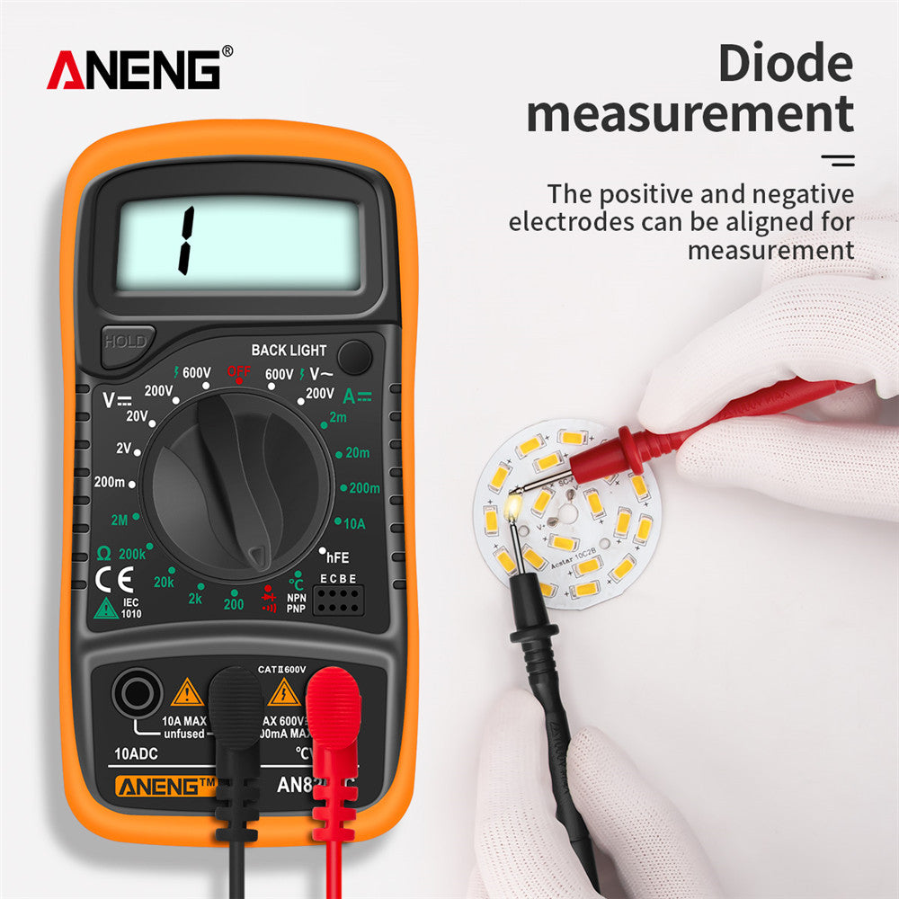 ANENG AN8205C Digital Multimeter – Auto-Ranging with Thermocouple - Clickilix