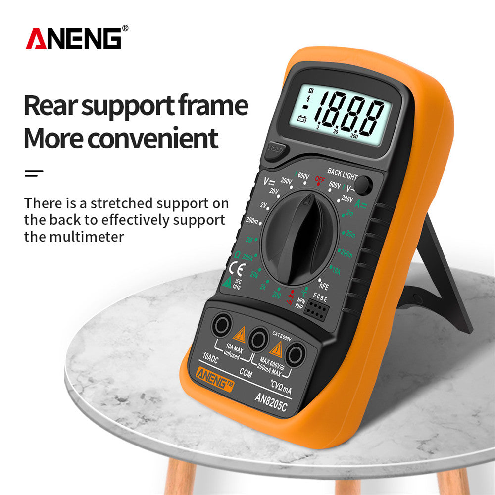 ANENG AN8205C Digital Multimeter – Auto-Ranging with Thermocouple - Clickilix