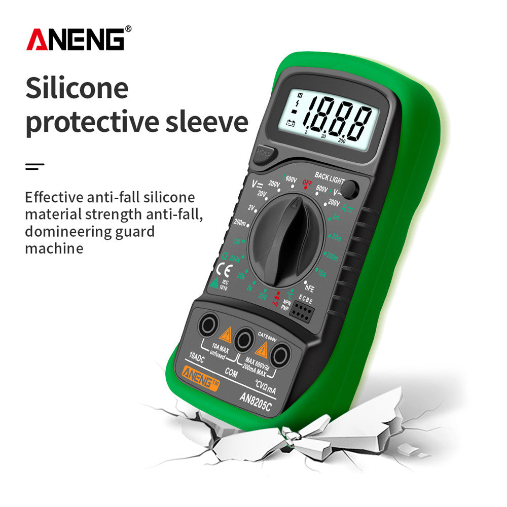 ANENG AN8205C Digital Multimeter – Auto-Ranging with Thermocouple - Clickilix