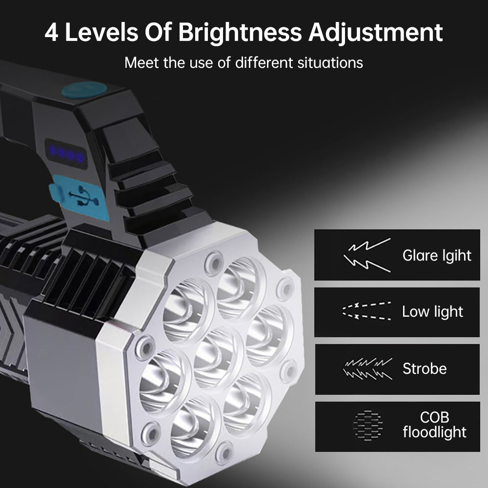 Rechargeable High-Power LED Flashlight Torch - Clickilix