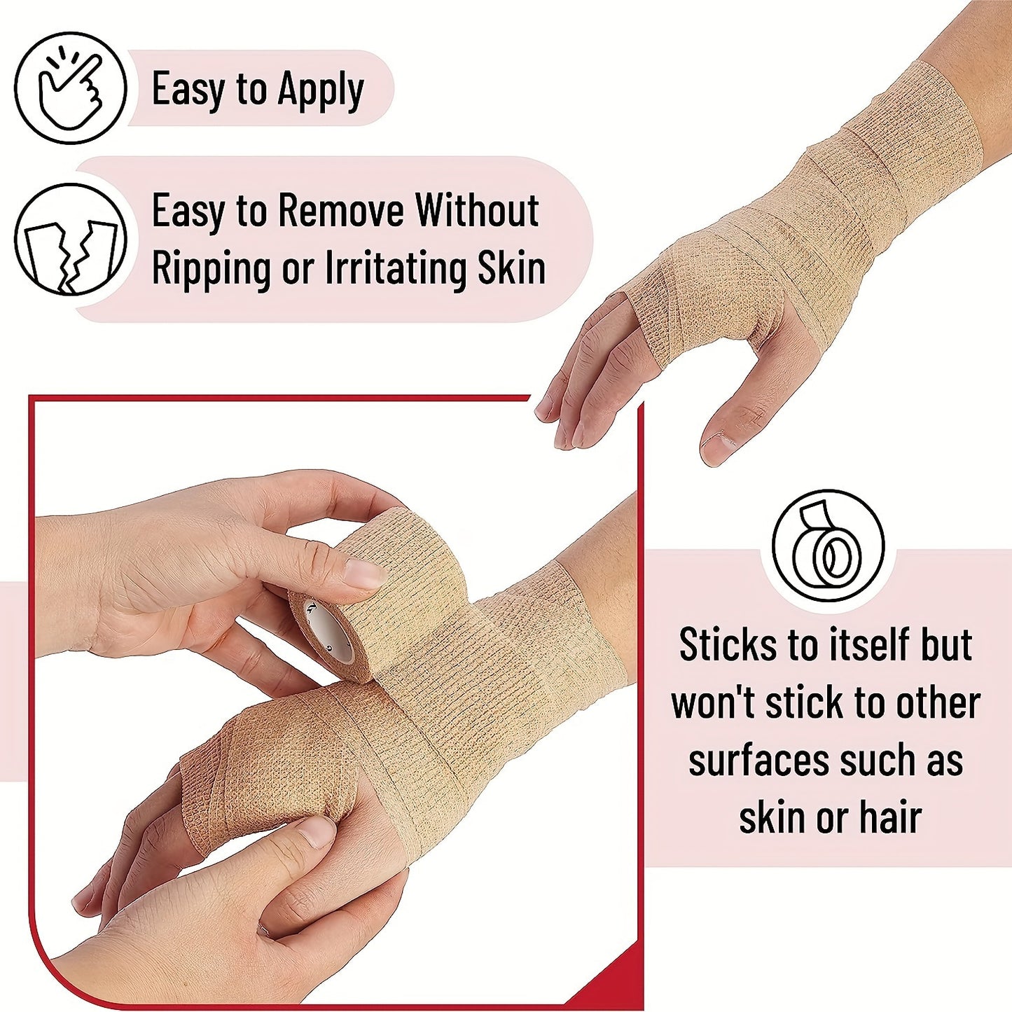 6pcs Self-Adhesive Bandage Wraps Set