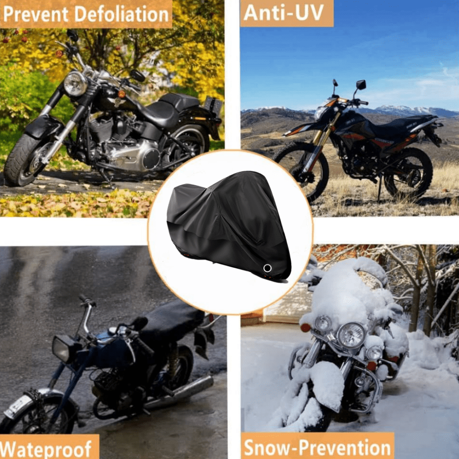 All-Season Motorcycle Cover – Weatherproof Protection with Anti-Theft Lock Hole