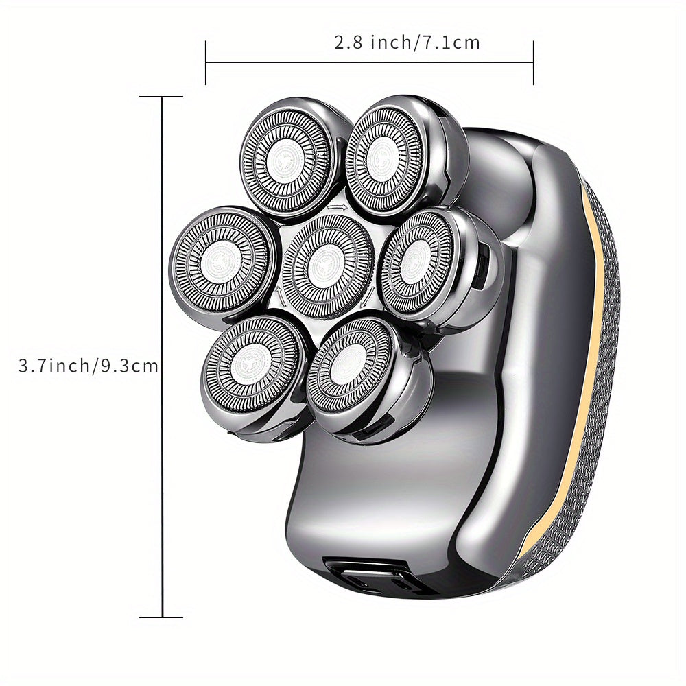 Men’s 6-in-1 Electric Head Shaver – USB Bald Grooming Kit - Clickilix