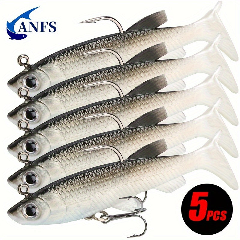 5pcs Soft Fishing Lures with Hooks – 8cm Bait - Clickilix