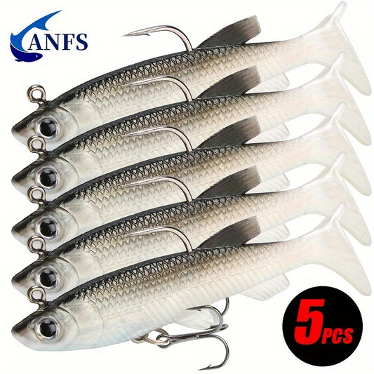 5pcs Soft Fishing Lures with Hooks – 8cm Bait - Clickilix