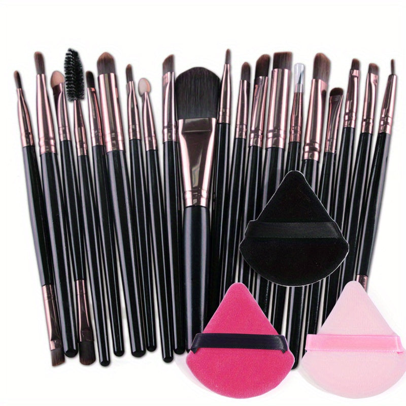20/23pcs Professional Makeup Brush Set – Black or Purple - Clickilix