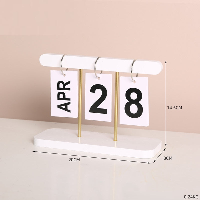 Modern Wooden Flip Perpetual Calendar