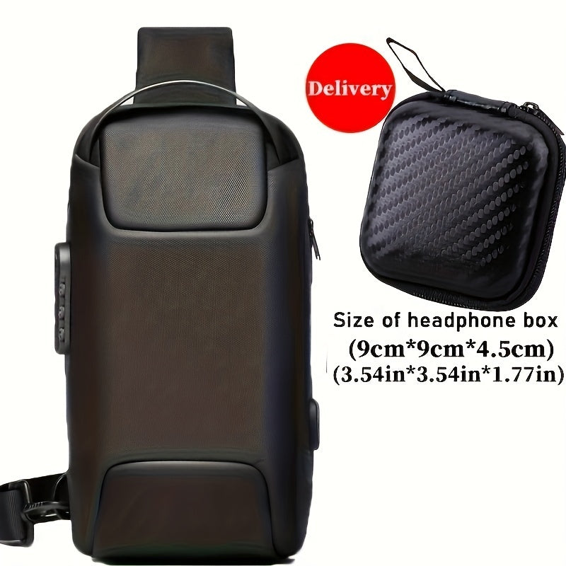 Men’s Waterproof Waist Bag with USB & Lock - Clickilix
