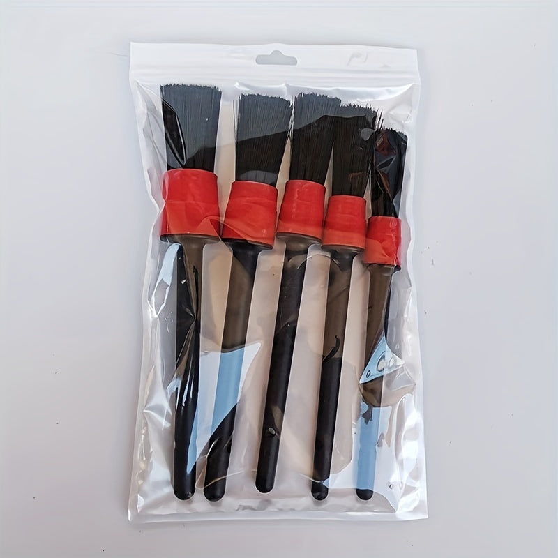 5pcs Car Detailing Brush Set – Interior Cleaning Tools - Clickilix