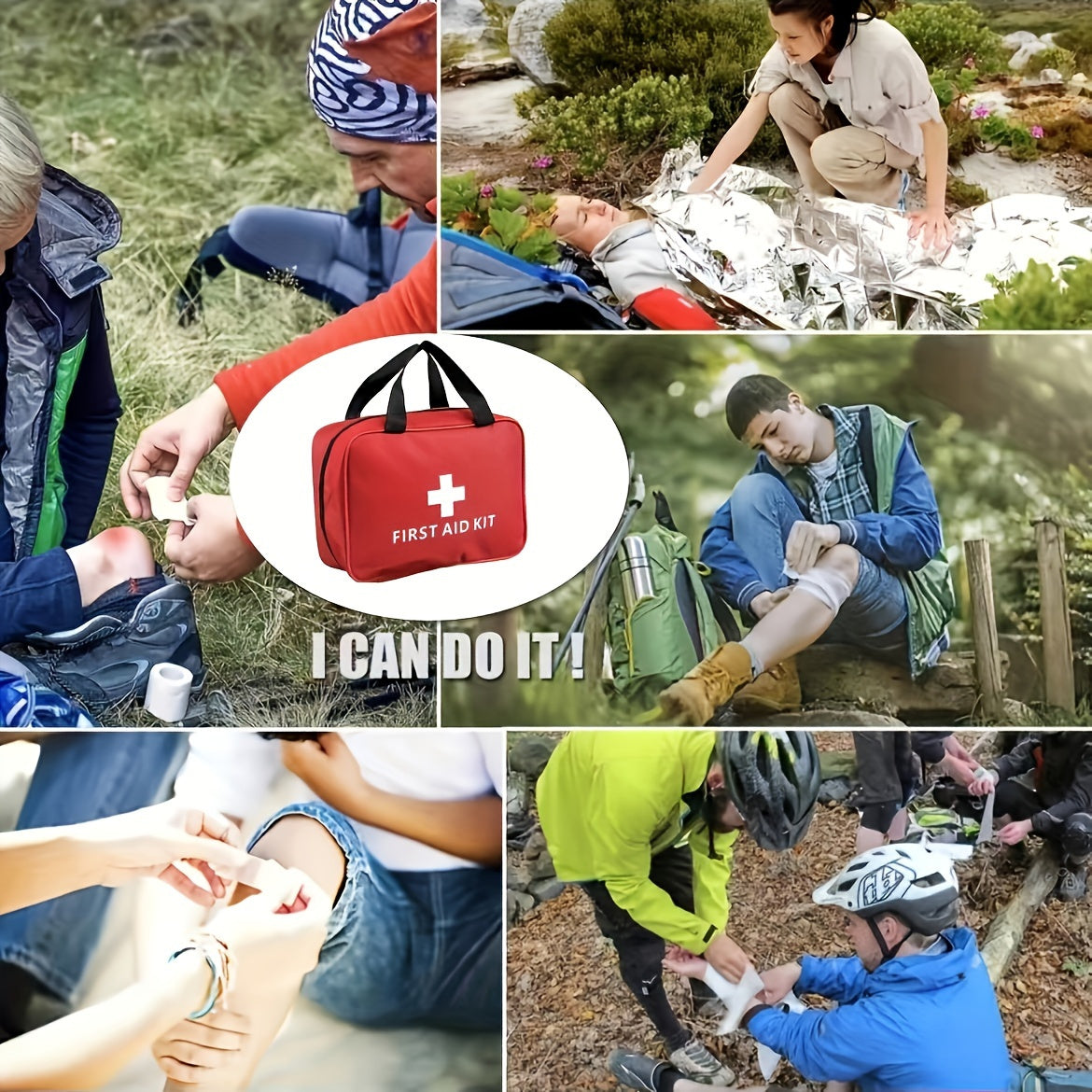 Portable 2-Size First Aid Kit for Emergencies