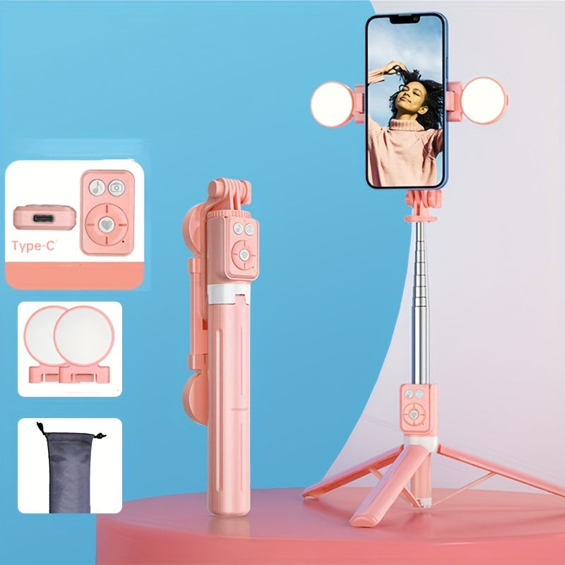 Remote Selfie Stick Tripod with Fill Light