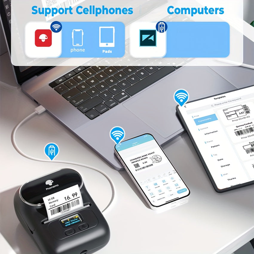 M110 Portable Wireless Thermal Label Maker Printer - Clickilix