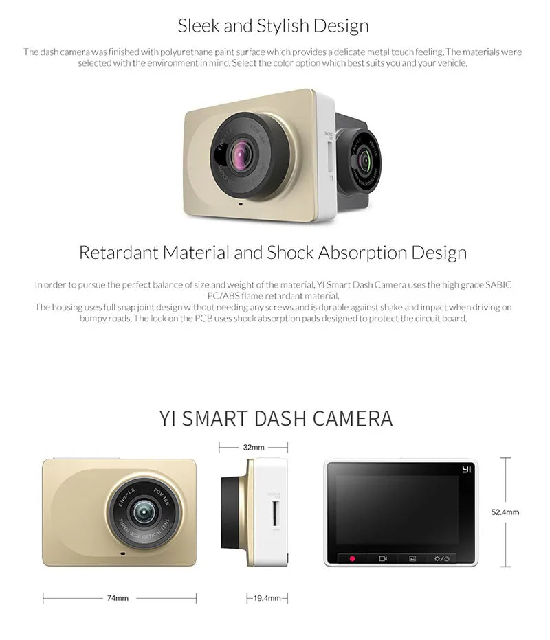 YI Smart Dash Cam – Full HD 1080P with ADAS Safety